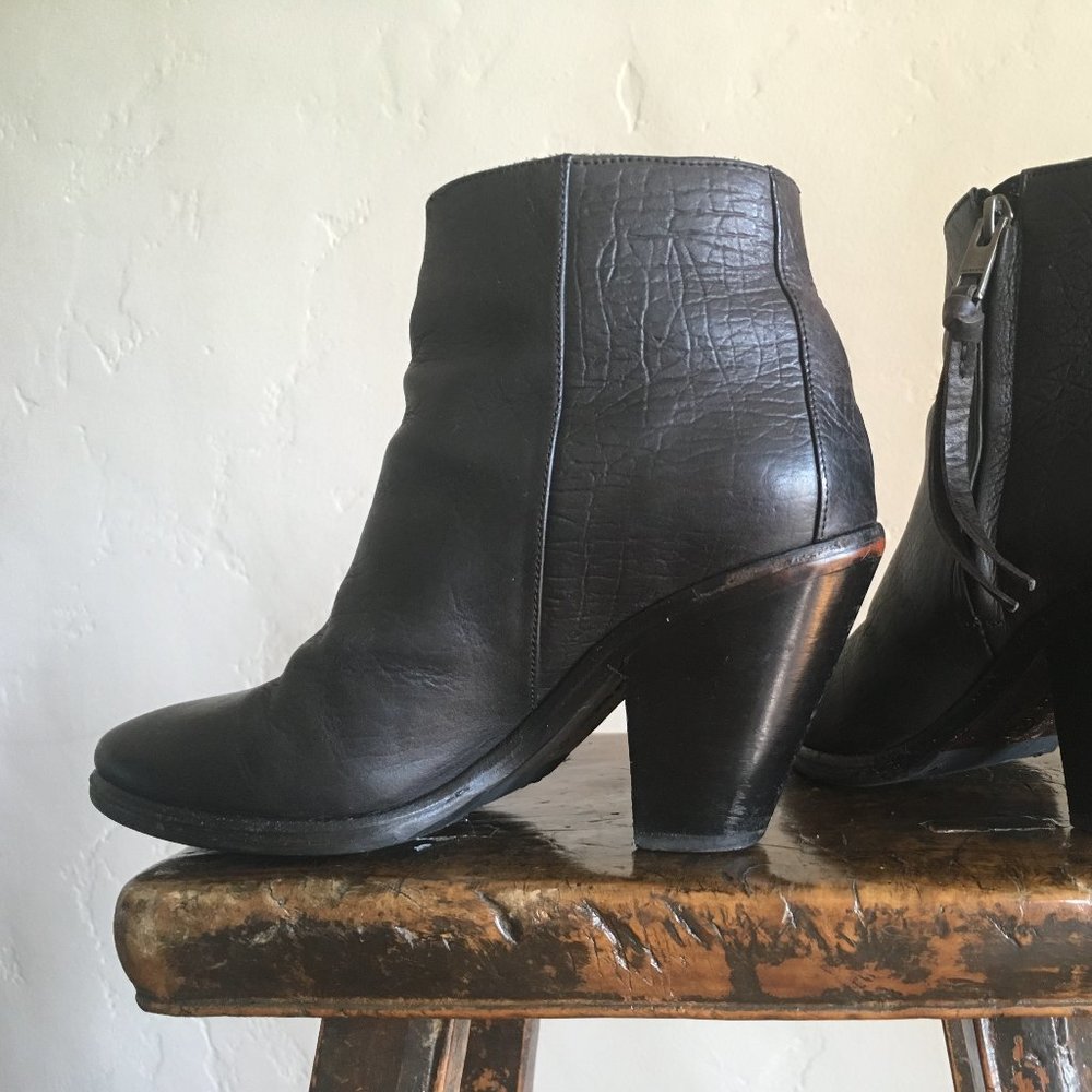 AllSaints Black Leather Ankle Boot - sz 37